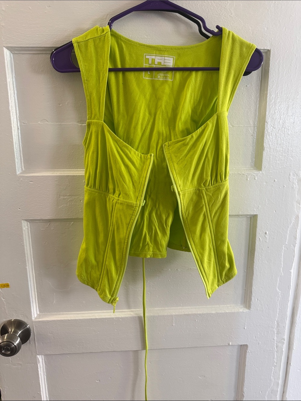 Bright Lime Green Women's Sleeveless Zip Vest